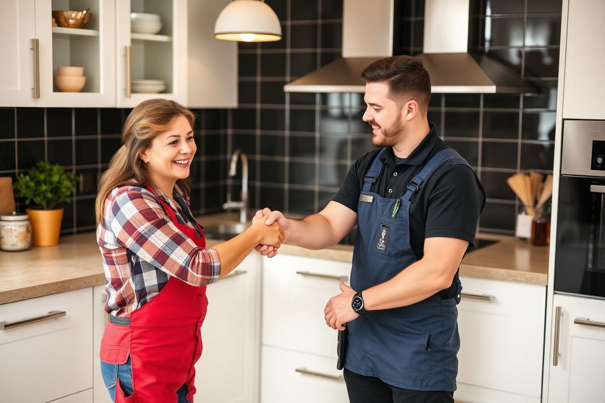 Happy customer with Mikellavico Co. plumber